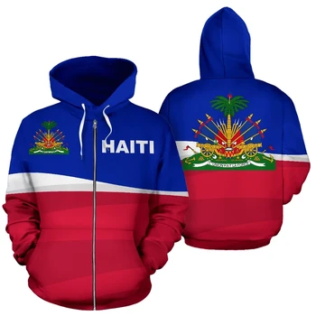 Tessffel kraj godło flaga morze karaibskie wyspy Haiti retro sweterek Mężczyźni/Kobiety dres kurtka 3Dprint meble odzież bluzy A11