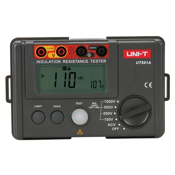 Tester izolacji UNIT UT501A; cyfrowy мегомметр 1000V, alarm światła/brzęczyka, wskaźnik przeciążenia automatyczne rozładowanie