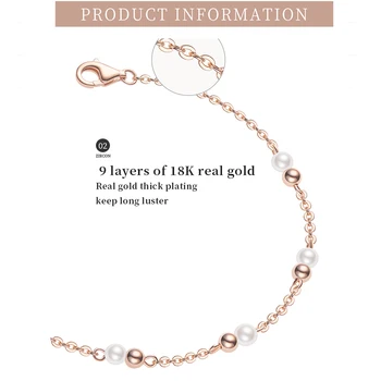 Thaya Vintage Handmade pearl rose gold bransoletka 18K ręcznie robione srebrne koraliki bransoletka wdzięku bransoletki dla kobiet modny prezent