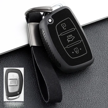 Tpu dla Hyundai Tucson Elantra, Sonata retro skórzany inteligentny klucz etui pilot centralny zamek