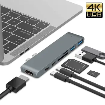 USB 3.1 Type-C Hub To HDMI kompatybilny adapter 4K Thunderbolt 3 USB C Hub with Hub 3.0 TF Reader Slot PD do MacBook Pro/Air 2020