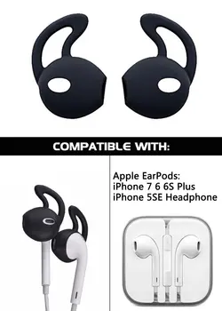 Ucha żel do Apple Earpods iPhone pokrywa antypoślizgowa Silikonowa miękka wymiana sportowy zestaw słuchawkowy do iPhone 7 / 6S / 6 Plus / 5S 4 pary