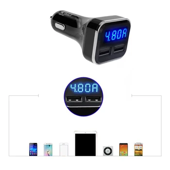 Uniwersalna podwójna ładowarka samochodowa USB 4.8 A LED Intelligent Voltage Current Detection Auto Mobile Phone Fast Charging Adapte