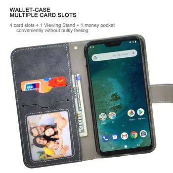 Urządzony w luksusowym vintage etui dla Xiaomi Mi A1 A2 Lite Mix 2 2S 3 A3 Case Flip Leather Silicone Wallet Cover Business Fundas Card Solts