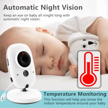 VB603 monitor bebe Wireless Video Color Baby Monitor High Resolution Baby Security Camera-Night Vision Temperature Monitoring