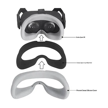 VR Face Silicone Mask Pad for Oculus Quest Face Cushion Cover Sweat Proof Light Proof Face Cover