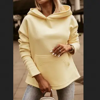 VS&LLWQ damska bluza moda casual, styl sweter z długim rękawem, kaptur 2020 świeże butikowa V-neck bluza z kapturem