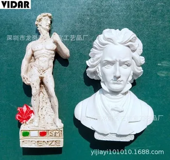 Vidar rzeźba Dawida w Ratuszu Florencja, Włochy, niemiecki pianista i kompozytor Beethoven Magnes Magnes na lodówkę