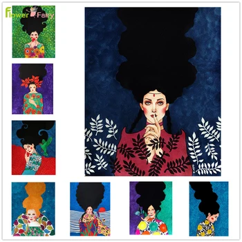 Vintage, Księżniczka Kwiat Dziewczyna Ścienne Płótno Malarstwo Sztuka Współczesna Kobieta Skandynawski Plakat Ścienne Obrazy Do Salonu Wystrój Bez Ramy