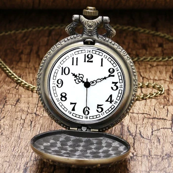 Vintage Pamiątkowy Orzeł Klasyczny, Pikowany Z Brązu Naszyjnik Zegarek Kieszonkowy