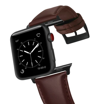 Vintage pasek ze skóry wołowej dla Apple Watch Band 44 mm 40 mm mc 5 4 3 2 1 bransoletka 42 mm 38 mm Crazy Horse Texture bransoletka