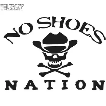 Volkrays Creative Car Sticker No Shoes Nation Die Cut Kenny Chesney Accessories odblaskowe Winylowa naklejka czarny/Drzazga,13cm*19cm