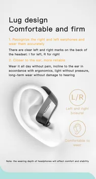 W uchu Bluetooth-zestaw słuchawkowy Bluetooth 5.0 bezprzewodowa sportowy zestaw słuchawkowy Bluetooth zestaw słuchawkowy do gier bez opóźnień jakość dźwięku, długi tryb gotowości
