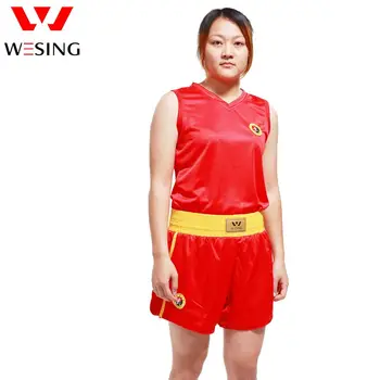 Wesing Adult Children Sanda Uniform Breathble Red Blue Black Wushu Suit For Training Competition 2501c1
