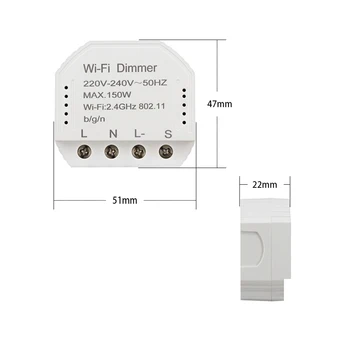 WiFi Dimmer 5 szt. Tuya Smart WiFi Dimmer Switch Module 150 W Smart Switch Ściemniacz pracuje z Alexa Echo Google Home compatiable z
