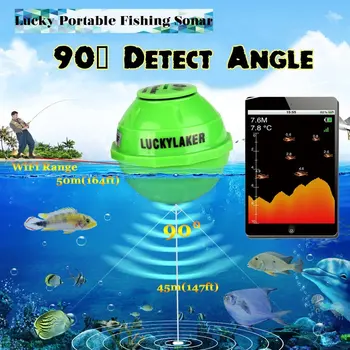 WiFi bezprzewodowy Poszukiwacz, podwodne polowania na ryby głębsze sonar sonar z aplikacją echosonda wędkarska alarm czujnika ryb