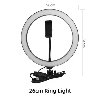 Wideo światło Dimmable LED Selfie Ring Light USB ring lamp Photography Light z uchwytem telefonu 2 m statyw stojak do makijażu Youtube