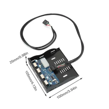 Wielofunkcyjny 3,5 calowy panel przedni Floppy Bay 4 port USB HUB 2.0 Expansion Adapter Connector Mobile Rack czarny