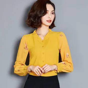Wiosna odzież Damska 2021 bluzki damskie rozmiar plus biała koszula koszule z długim rękawem bluzka Lady bluzki koszule koreańskie