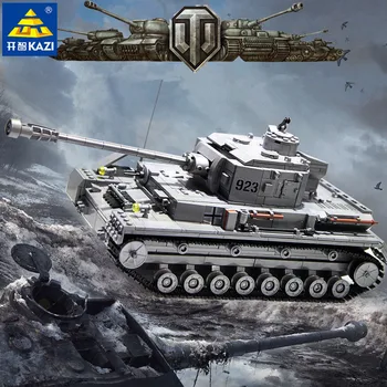 Wojskowy duży czołg Panzer IV model bloki zestawy armia WW2 Brinquedos cegły zestaw zabawki edukacyjne dla dzieci