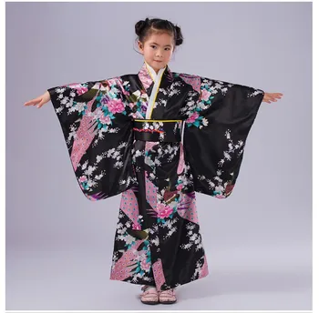 Wysokiej Jakości Dziecięcy Strój Cosplay Japoński Strój-Kimono Dla Małych Dziewczynek Tradycyjne Dziecko Dress-Yukata Dla Małych Dziewczynek, Stroje Taneczne