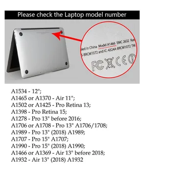Wyłożona kafelkami pokrowiec dla Macbook Pro 13 2020 A2289 A2251 błyszcząca, matowa pokrywa laptopa Macbook Air 13 Cases 2020 A2179 A1932 2018 A1466