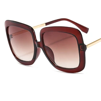 Wzór kobiety na przewymiarowany okulary soczewki gradientu 2020 marka odzieżowa konstrukcja metalowa oprawka, okulary damskie damskie Oculos UV400