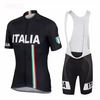 Włoska rowerowa reprezentacja narodowa 2020 z krótkim rękawem Jersey 19D żelowy mata jazda na Rowerze Jersey Męskie spodenki dla roweru górskiego Triathlon Jersey