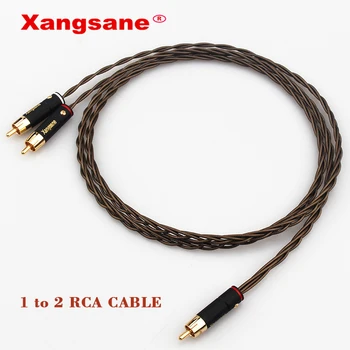 Xangsane music ribbon fever hifi 1RCA to 2RCA speaker cable 1 to double lotus posrebrzane audio