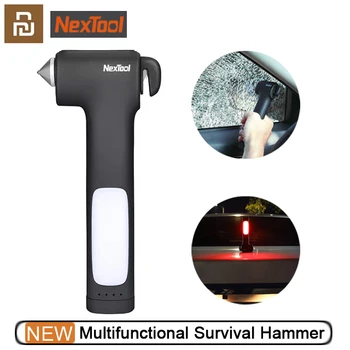Xiaomi NexTool wielofunkcyjny Survival Hammer Car Window Breaker USB ładowanie Power Bank Car Emergency Lamp Survival Tool