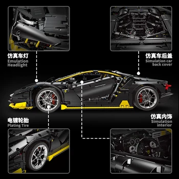 YX01 3823PCS MOC RC Veneno Lamborghinis Roadster Power Function Car Blocks Bricks Kids Remote Control Toy 42115 C61041 81996