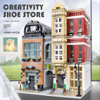 Yeshin 16001 Streetview Building Blocks The 10005 Shoes Store Set Assembly Model Bricks Building Blocks Dla Dzieci Boże Narodzenie Zabawki Na Prezent