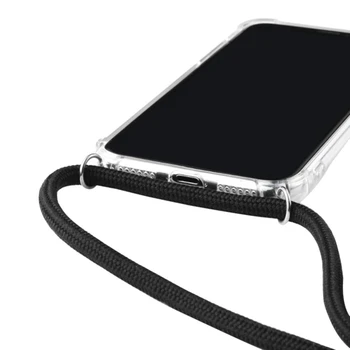 Z długim nylonowym paskiem dla iPhone 11 12 Pro Max 11 Pro 11 XS Max XR XS X 7 8 6 6 S Plus SE Airbag Anti-Knock TPU Lanyard Capa