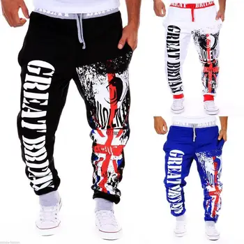 ZOGAA męskie spodnie przy użyciu print hip-hop luźne spodnie, pasek elastyczny pas sportowe spodnie mężczyźni casual biegaczy sportowe spodnie