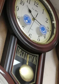 Zegar ścienny z wahadłem, muzyczne, korpus-wysokiej jakości plastik La Mer GE 028001