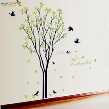Zielone drzewa duszpasterskie naklejki na ścianę dekoracja domu diy wymienna etykieta na ścianę, sypialnia