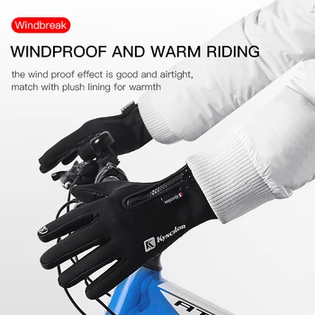 Zimowe zewnętrzne grube rękawice z pełnym palcem plus kaszmiru mężczyźni i kobiety, jazda na nartach antypoślizgowy ciepły ekran dotykowy sportowe, jazda na rowerze