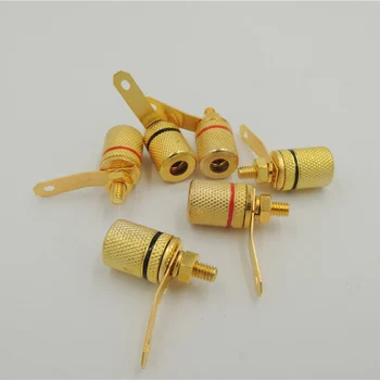 Złoty wzmacniacz audio głośnik terminal przyciągania słup do 4 mm bananowy wtyk Jack żeński wtyk
