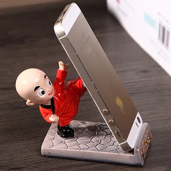 Ładny chiński Kongfu Monk Phone Stand uchwyt baza uchwyt telefonu komórkowego wsparcie stołowa dekoracyjna podstawka do iPhone XiaoMi Huawei Samsung