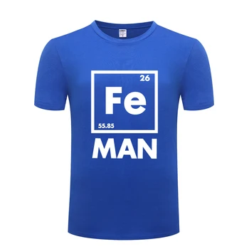 Żelazo nauka chemia - Fe Okresowy nowość koszulka t-Shirt mężczyźni 2018 nowy krótki rękaw szyi bawełna casual t-shirt