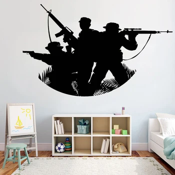 Żołnierz, wojsko, wojna, armia fajne naklejki na ścianę chłopcy dekoracji pokoju Winylowa naklejka na ścianę Artystyczny Wystrój plakat sypialnia DIY naklejki Y29