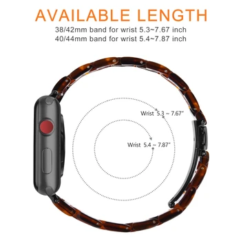 Żywica pasek do zegarka apple watch 6 5 band 44mm mc 42mm Series 4 3 2 1 pasek zegarek akcesoria zawias do 40 mm wymiana opaski