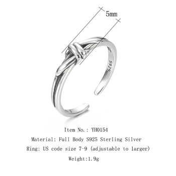 Кинель 925 srebro rocznika proste wiklinowe pierścienie na palce dla kobiet luksusowe, wykwintne biżuteria Штабелируемое pierścionek Bijoux 2020 nowy