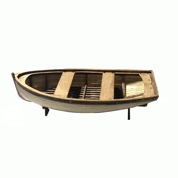 1/24 tratwę ratunkową mała drewniana łódka model mahoń rdzeń DIY handmade zestaw