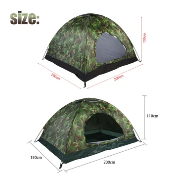 1-4 osób przenośny odkryty camping kamuflaż namiot odkryty wakacje podwójna para camping namiot lampa ochrona namiot