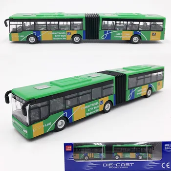1/64 dwuczęściowy autobus i model autobusu ozdoby ciągnąć do tyłu stop zabawki dla dzieci 18.5x2.5x3cm