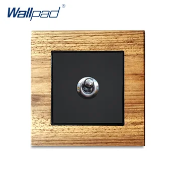 1 Gang 1 Way 2 Way Unitu Real Wood Panel Wallpad Wall Light Switch Interrupteur Silver Toggle