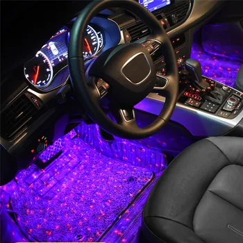 1 kpl 4x3led Car Atmosphere Lamp RGB 7 Color Car Under Dash Lights Wireless Remote/Voice Control Auto Inside Car Strip Light
