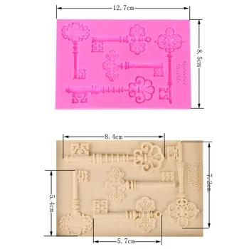 1 szt. retro klucz strona czekoladowe ciasto dekoracji narzędzia DIY pieczenia fondant silikonowe formy F0420