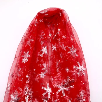 1 yard/lot szerokość 160 cm sukienka księżniczki połysk tkaniny kolorowe płatki śniegu organza tkaniny do szycia DIY spódnica ręcznie materiał wystrój